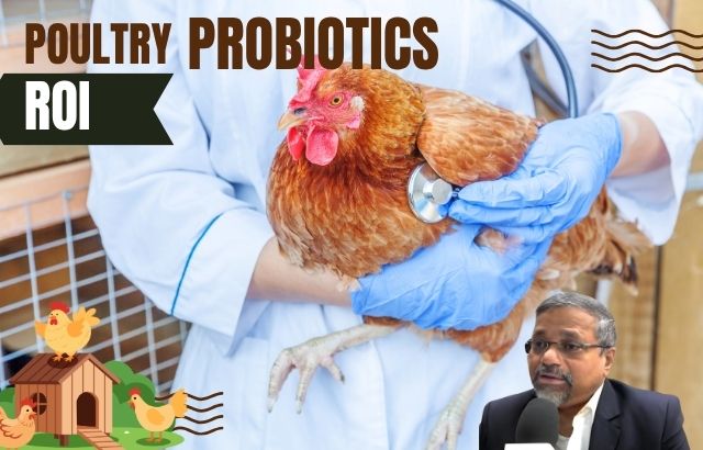 Veterinarian examining healthy poultry