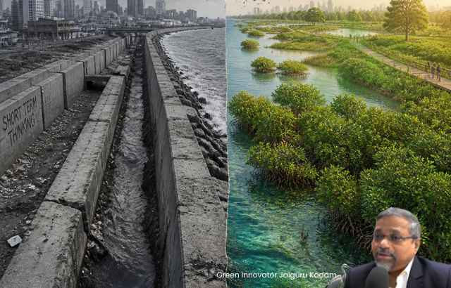 "Comparison between traditional engineering infrastructure and nature-based solutions for climate resilience"